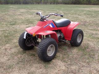 1986 Honda TRX70 ATV c/w Honda 72cc Gas, 4-Spd And AT16X8-7 Tires. *Note: No VIN, Running Condition Unknown* **Located In Edmonton**