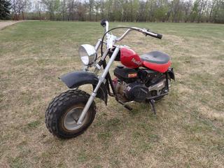 2007 Baja Motorsports Mini Bike c/w Baja 196cc Gas And 19X7-8 Tires. VIN LUAHYM20171004258 *Note: Running Condition Unknown* **Located In Edmonton**