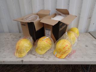 Dupont Proshield Size Large And XL Disposable Coveralls c/w Hard Hats **Located In Edmonton**