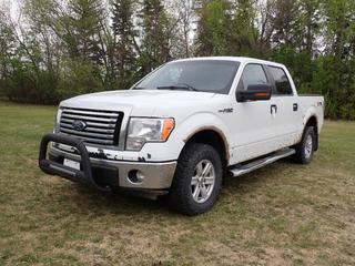 2012 Ford F150 XLT 4X4 Crew Cab Pickup c/w 5.0L V8, A/T And LT265/70R17 Tires. Showing 433,100kms. VIN 1FTFW1EF6CFA61902 *Note: Windshield Cracked, Rust Throughout, Missing Back Bumper* **Located In Edmonton**