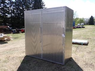 80in X 38in X 7ft Aluminum Steel Cage w/ Shelves **Located In Edmonton**