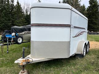2000 Cargo Plus T/a Enclosed Trailer c/W Contents, LED Lighting, Fuel Tank VIN 2ATD06165Y10662421 **Located At Turner Valley, AB, For More Information Contact Tony @780-935-2619**
