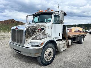 2014 Peterbilt 337 S/A 23FT Recovery Truck C/w Paccar PX-9 Eng, A/T, PTO, 23Ft NRC Recovery Deck, Wheel Lift, Winch, 11R22.5 CVIP 01/2026. Showing 568,293 Kms and 14,147 Hrs. VIN 2NP2HJ7X3EM218799 **Located In Hinton, AB, For More Information Contact Tony @780-935-2619**