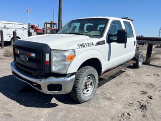 2013 Ford F-350XL Super Duty 4X4 Quad Cab And Chassis c/w 6.2L V8 Gas, A/T And LT265/70R17 Tires. Last Recorded Mileage 176,039kms. VIN 1FT8W3B63DEB65957 *Note: Dents* **LOCATED AT ESTEVAN COAL MINE, SK, For More Information Contact Tony @780-935-2619**