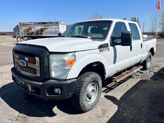 2011 Ford F-250XL Super Duty 4X4 Quad Cab Pickup Truck c/w 6.2L V8 Gas, A/T, Weather Guard Toolbox And LT265/70R17 Tires. Last Recorded Mileage 200,518km. VIN 1FT7W2B69BEC88441 *Note: Rust, Dents*  **LOCATED AT ESTEVAN COAL MINE, SK, For More Information Contact Tony @780-935-2619**