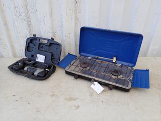Outbound 2-Burner Stove c/w Rapala PGEFR Electric Fillet Knife **Located In Edmonton**