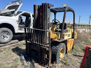 Caterpillar V80E LPG Forklift c/w 8000lb Capacity, 170in Max Fork Height, 3 Stage Mast And Side Shift. SN 77X03498 **LOCATED AT ESTEVAN COAL MINE, SK, For More Information Contact Tony @780-935-2619**