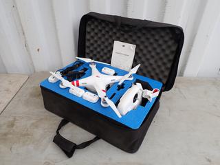 DJI PV331 Phantom 2 Vision + Drone c/w DJI PVT581 Remote Control, (4) Batteries, Charger And Case. SN PH645248326 **Located In Edmonton*