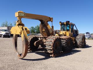 2016 Tigercat 635E 6x6 Grapple Skidder c/w Webasto Preheat, ROPS, Sweeps, Enclosed Cab, 6-Wheel Drive, 115in Blade, Full Chains, 780/50-285 Rear Tires And 30-Ply 35.5LD-32 Rear Tires. Showing 14,934hrs. SN 6352041   **Located In Drayton Valley, AB**