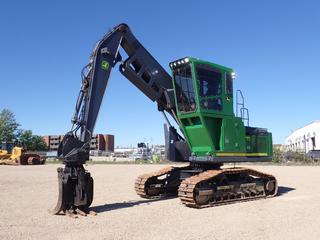 2020 John Deere 2156G XDLC Crawler Mounted Log Loader c/w Enclosed Cab, AC/Heater, Brandt Model EX0200-GRPR8.0 Short Wood Grapple And 28in Tracks. Showing 6462hrs. PIN 1FF2156GKLF216257 **Located In Drayton Valley, AB**
