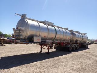 2013 Tremcar Super B Tridem Lead Stainless Steel Tank Trailer w/ Air Suspension, TC 406 27,500L Single Compartment Tank And 11R24.5 Tires. CVIP 02/2026. VIN 1T9BL4037DS588661 c/w 2013 Tremcar Super B T/A Stainless Steel  Pup Trailer w/ Air Suspension, TC 406 27,500L Single Compartment Tank And 11R24.5 Tires. CVIP 02/2026. VIN 1T9BL3125DS588662 **Located In Drayton Valley, AB**