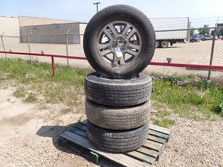 Qty Of (3) Continental Contitrac LT275/70R18 Tires c/w Ford 6-Hole Aluminum Alloy Rims And (1) Goodyear Wrangler P275/65R18 Tire w/ 6-Hole Rim **Located In Drayton Valley, AB**