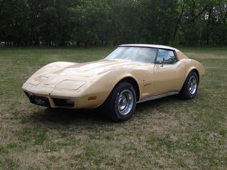 1977 Corvette 2-Door Sedan c/w 350 V8 Gas, A/T And P215/75R15 Tires. Showing 25,680 Miles. VIN IZ37L6S400382. *Note: Front Bumper Cracked, Previously Registered In Manitoba* **Located In Edmonton**