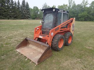 Thomas T133 Skid Steer c/w Diesel Engine, Aux Hyd, Webasto Preheat, H-Drive Steering w/ Foot Bucket Controls, Thomas 60in Bucket And 10-16.5 NHS Tires. Showing 02823hrs. SN LE005505 **Located In Edmonton**