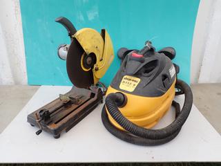 Jepson 9515 115V 14in Chop Saw c/w Shop Vac BH87-550A 120V 30L Wet/Dry Vacuum **Located In Edmonton**