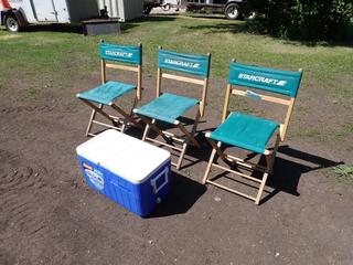 Qty Of (3) Starcraft Chairs c/w Coleman Cooler **Located In Edmonton**
