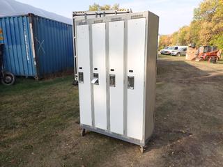 Portable Bank Of Lockers w/ (4) 4ft X 18in X 78in Doors **Located In Edmonton**