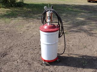 Alemite Ram Air Operated Grease Pump c/w Grease, Hose And Nozzle **Located In Edmonton**