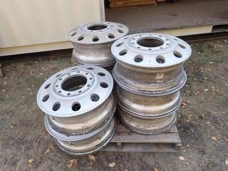 Qty Of (8) Alcoa 11R22.5 Aluminum Truck Rims **Located In Edmonton**