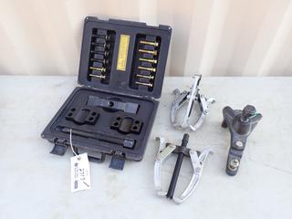 Tiger Tool Yoke Puller w/ Slack Adjuster Pulley, (2) 6in Pullers, (1) 3-Way And (1) 2-Way **Located In Edmonton**