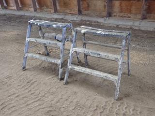 (2) Sturdy Aluminum Sawhorses **This Item Is Located @ 23453 Township Rd 502, Rolly View AB, For More Info Contact Tony @780-935-2619, Viewing And Removal By Appointment Only**