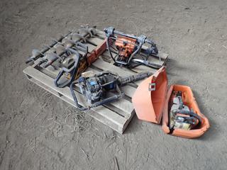 STIHL BT121 Earth Auger c/w Auger Bits, Powerfist Gas Post Driver, Poulan Pro Chainsaw And STIHL 009L 16in Chainsaw *Note: STIHL Missing Blade And Chain, Working Condition Unknown* **This Item Is Located @ 23453 Township Rd 502, Rolly View AB, For More Info Contact Tony @780-935-2619, Viewing And Removal By Appointment Only**