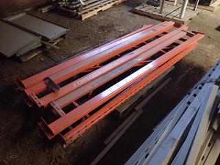 Qty Of Pallet Racking Includes: (2) 8ft X 3ft Uprights, (4) 9ft Crossbeams And (2) 8ft Crossbeams **This Item Is Located @ 23453 Township Rd 502, Rolly View AB, For More Info Contact Tony @780-935-2619, Viewing And Removal By Appointment Only**