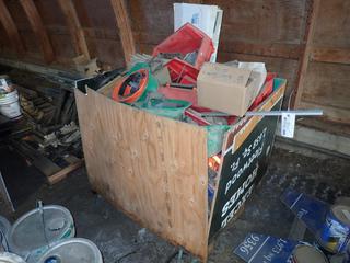 Qty Of Flares, Hard Hats, Banding Clips, Totes, Threaded Rod, Eliminator 1000W Inverter And Assorted Supplies **This Item Is Located @ 23453 Township Rd 502, Rolly View AB, For More Info Contact Tony @780-935-2619, Viewing And Removal By Appointment Only**