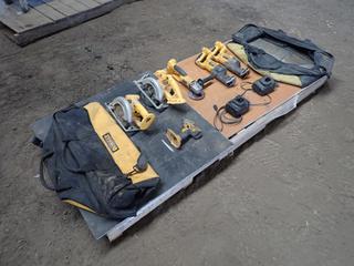 (2) Dewalt DC385 18V Reciprocating Saws, (2) Dewalt 18V Circular Saws, Dewalt DC410 18V 4 1/2in Grinder, (1) Dewalt Drill, (2) Dewalt Bags And (2) Chargers *Note: No Batteries* **This Item Is Located @ 23453 Township Rd 502, Rolly View AB, For More Info Contact Tony @780-935-2619, Viewing And Removal By Appointment Only**