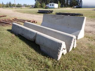 (2) 118in X 15in X 17in Jersey Barriers c/w (1) 8ft X 22in X 3ft Barrier **This Item Is Located @ 23453 Township Rd 502, Rolly View AB, For More Info Contact Tony @780-935-2619, Viewing And Removal By Appointment Only**