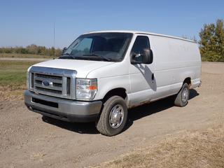 2012 Ford E350 Super Duty 4X2 Cargo Van c/w 5.4L, A/T, Shelving And LT245/75R16 Tires. Showing 163,815kms. VIN 1FTSS3EL1CDA00304 *Note: Engine Light On, Dent In Side Door, Rust* **This Item Is Located @ 23453 Township Rd 502, Rolly View AB, For More Info Contact Tony @780-935-2619, Viewing And Removal By Appointment Only** PL#4043