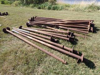 Qty Of Approx. 8ft - 10ft Screw Piles **This Item Is Located @ 23453 Township Rd 502, Rolly View AB, For More Info Contact Tony @780-935-2619, Viewing And Removal By Appointment Only**