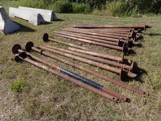 Qty Of Approx. 5ft - 8ft Screw Piles **This Item Is Located @ 23453 Township Rd 502, Rolly View AB, For More Info Contact Tony @780-935-2619, Viewing And Removal By Appointment Only**