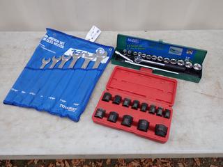 Incomplete Matrix Socket Set, 7/8 - 1 1/14 Socket Set And Qty Of Wrenches  **Located In Edmonton**