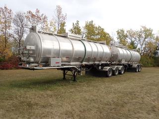 2013 Tremcar Super B Tridem Lead Aluminum Tank Trailer w/ Air Suspension, TC 406 27,500L Single Compartment Tank And 11R24.5 Tires. CVIP 02/2026. VIN 1T9BL4033DS588661 c/w 2013 Tremcar Super B T/A   Pup Trailer w/ Air Suspension, TC 406 27,500L Single Compartment Tank And 11R24.5 Tires. CVIP 02/2026. VIN 1T9BL3125DS588662  **Located In Edmonton**