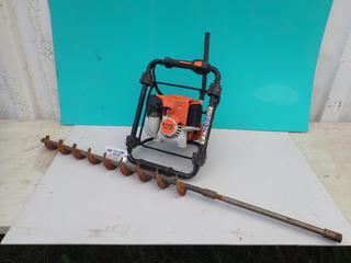 STIHL BT131 Earth Auger c/w 36cc Gas Engine And (1) 2in Auger Bit w/ 17 3/4in Extension. SN 517734818 *Note: No Tip* **Located In Edmonton**
