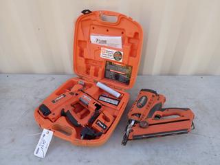 Paslode Cordless 30-Deg Framing Nailer w/ Battery And Charger c/w Paslode IM250S Cordless 16-Ga Straight Finish Nailer **Located In Edmonton**