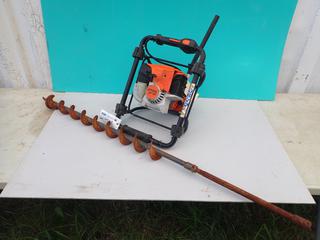 STIHL BT131 Earth Auger c/w 36cc Gas Engine And (2) 2in Auger Bit w/ 17 3/4in Extension. SN 517734767 *Note: No Tip, Motor On The Way Out As Per Consignor* **Located In Edmonton**