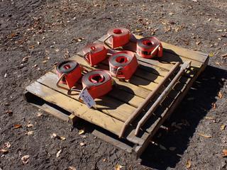 Qty Of (6) Unused Ancra 30ft X 4in 5400lb Cap. Winch Straps c/w (2) Winch Bars **Located In Edmonton**