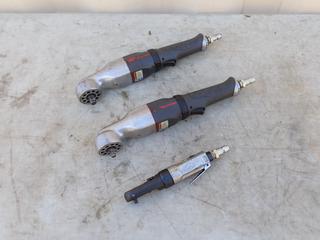 Ingersoll Rand 1/2in And 3/8in Low Profile Pneumatic Impact Wrenches c/w Mac Tools 1/4in Low Profile Pneumatic Impact Wrench **Located In Edmonton**