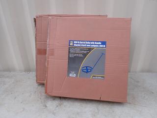 (2) Unused Powerfist 880lb Cap. Barrel Dollys w/ 24in Diameter **Located In Edmonton**