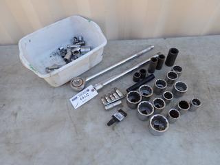 3/4in Ratchet c/w Extension And Assorted Sockets **Located In Edmonton**