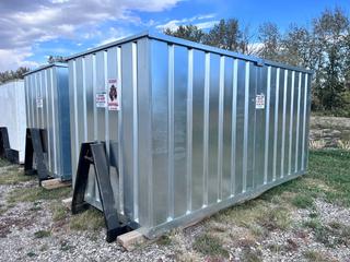 Portable Storage Unit C/w Hook lift Skid Mount, Single Swing Out Door, Wood Support Skids, Dimensions Are 78in Wide x 169in Long x 88in Tall. *Located @ 415 High Country Drive NW, High River, AB For More Information Call Tony 780-935-2619*