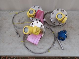 Qty Of (3) Vega Vegaflex 61 Guided Wave Radar Level Sensors c/w Telematic Controls 8080PR V3.0 Remote Indicator **Located In Edmonton**