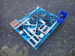 Qty Of Aluminum Light Brackets, LED Lights, Wires, Fifth Wheel Pin Pullers And Assorted Supplies **Located In Edmonton**