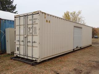 2012 40ft Skid Mtd. Double Door Storage Container w/ 8ft Side Door. SN  ACSU5003270 *Note: Contents Not Included, Buyer Responsible For Removal* **Located In Edmonton**