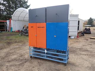 (2) 34in X 12in X 42in 72-Compartment Bolt Bins c/w (2) 34in X 12in X 34in 40-Compartment Bolt Bins, 69in X 18in X 20in 3-Shelf Portable Stand, Qty Of Assorted Grade 8 Nuts And Bolts, Lock And Flat Washers And Locking Nuts, Sizes From 1/4in - 7/8in And Lengths From 3/4in - 6in  **Located In Edmonton**
