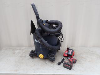 Milwaukee 2656-20 18V 1/4in Hex Impact Driver c/w (2) 18V And (1) 12V Battery, 12/18V Charger And Mastercraft 120V 10-Gal Wet/Dry Shop Vac **Located In Edmonton**