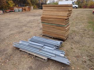 Qty Of Metal Shelving Includes: 82in Uprights, 4ft Crossbeams And 4ft X 2in Wooden Shelves **Located In Edmonton**