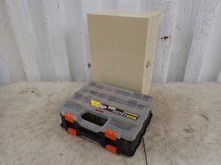 12in X 8in X 18in 26-Drawer Parts Organizer c/w Shopro 15in Tool Organizer And Assorted Supplies **Located In Edmonton**
